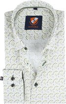 Suitable - Overhemd HBD Druppels Groen - 40 - Heren - Slim-fit