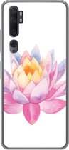 Geschikt voor Xiaomi Mi Note 10 hoesje - Waterverf - Bloem - Waterlelie - Siliconen Telefoonhoesje
