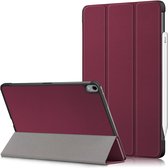 iPad Air 5 hoes bookcase Wine Rood - iPad air 2022 hoes 10.9 - hoes iPad Air 5 smart case Kunstleer - iPad air 2020 hoes Trifold Smart hoesje