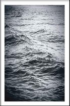 Walljar - Sea Waves - Zwart wit poster