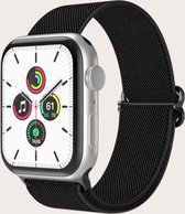 Nylon Apple Watch Bandje - Zwart - 42/44/45 mm - Apple Watch Series 1 2 3 4 5 6 SE - Geschikt voor Apple Watch