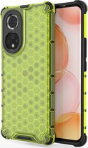 HONOR 50 Hoesje - Mobigear - Honeycomb Serie - Hard Kunststof Backcover - Groen - Hoesje Geschikt Voor HONOR 50