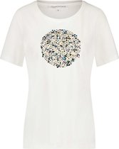 Tramontana | T-Shirt Flower Paillet | Off White | Maat L