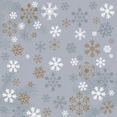servetten Traditional Snow 3-laags 33 cm grijs 20 stuks