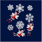 stickers kerstengel met glitter 28,5 x 34,5 cm rood/wit