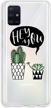 Case Company® - Samsung Galaxy A51 4G hoesje - Hey you cactus - Soft Cover Telefoonhoesje - Bescherming aan alle Kanten en Schermrand