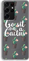 Case Company® - Samsung Galaxy S21 Ultra hoesje - Cactus quote - Soft Cover Telefoonhoesje - Bescherming aan alle Kanten en Schermrand