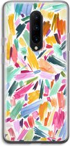 Case Company® - OnePlus 7 Pro hoesje - Watercolor Brushstrokes - Soft Cover Telefoonhoesje - Bescherming aan alle Kanten en Schermrand