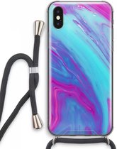 Case Company® - iPhone XS Max hoesje met Koord - Zweverige regenboog - Telefoonhoesje met Zwart Koord - Extra Bescherming aan alle Kanten en Over de Schermrand