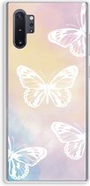 Case Company® - Samsung Galaxy Note 10 Plus hoesje - White butterfly - Soft Cover Telefoonhoesje - Bescherming aan alle Kanten en Schermrand