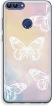 Case Company® - Huawei P Smart (2018) hoesje - White butterfly - Soft Cover Telefoonhoesje - Bescherming aan alle Kanten en Schermrand
