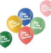 ballonnen Hip Hip Hooray Retro 33 cm latex 6 stuks