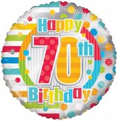 folieballon Happy 70th Birthday 45,5 cm