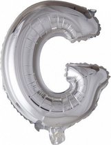 folieballon letter 'G' 102 cm zilver