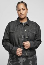 Urban Classics Jacket -L- Short Oversized Denim Zwart