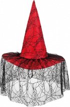 heksenhoed Kendra 70 cm polyester/staal zwart/rood