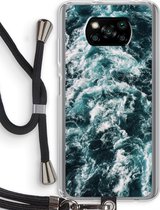 Case Company® - Poco X3 Pro hoesje met Koord - Zee golf - Telefoonhoesje met Zwart Koord - Bescherming aan alle Kanten en Over de Schermrand