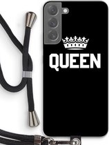 Case Company® - Samsung Galaxy S22 Plus hoesje met Koord - Queen zwart - Telefoonhoesje met Zwart Koord - Bescherming aan alle Kanten en Over de Schermrand