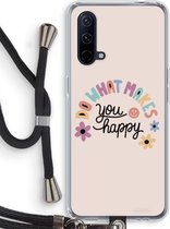 Case Company® - OnePlus Nord CE 5G hoesje met Koord - Happy days - Telefoonhoesje met Zwart Koord - Bescherming aan alle Kanten en Over de Schermrand