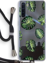 Case Company® - Oppo A91 hoesje met Koord - Tropische bladeren - Telefoonhoesje met Zwart Koord - Bescherming aan alle Kanten en Over de Schermrand