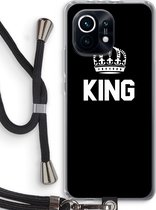 Case Company® - Xiaomi Mi 11 hoesje met Koord - King zwart - Telefoonhoesje met Zwart Koord - Bescherming aan alle Kanten en Over de Schermrand