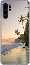 Geschikt voor Huawei P30 Pro hoesje - Strand - Zonsondergang - Tropisch - Siliconen Telefoonhoesje