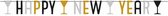 letterslinger Golden Wishes 180 cm folie goud/wit/zwart