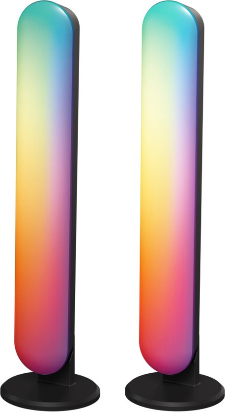 HOFTRONIC - Double Radiance LED Bar - RGB Flow Colours Lichtbalken Tafellamp - Google Assistant, Amazon Alexa en Siri - WiFi + Bluetooth - Music Sync - Color Ambiance - Incl. afstandsbediening 2 jaar garantie