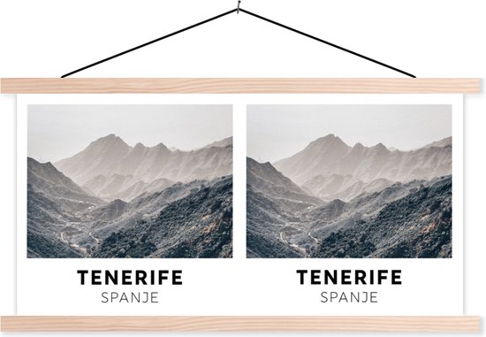 Porte-affiche avec affiche - Affiche scolaire - Tenerife - Espagne - Montagnes - 120x60 cm - lattes vierges