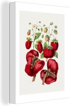 Canvas Schilderij Eten - Fruit - Aardbeien - 60x80 cm - Wanddecoratie
