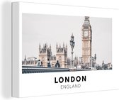 Canvas Schilderij Londen - Engeland - Big Ben - 120x80 cm - Wanddecoratie
