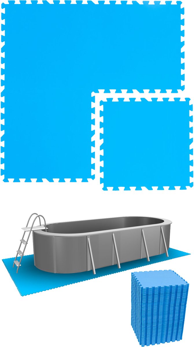 15.9 m² poolmat - 68 EVA schuim matten 50x50 outdoor poolpad - ondermatten set