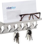 Porte-clés Relaxdays avec étagère - porte-clés en métal - crochets à clés avec boîte aux lettres