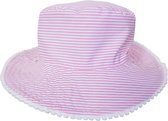 Snapper Rock - UV Bucket hat voor kinderen - Gestreept - Roze/Wit - maat L (56CM)