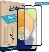 Samsung Galaxy A03 screenprotector - Full Cover - Gehard glas - Zwart - Just in Case