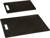Set van 2x stuks zwart snijplanken 25/36 cm van kunststof - Broodplanken - Snijplankjes