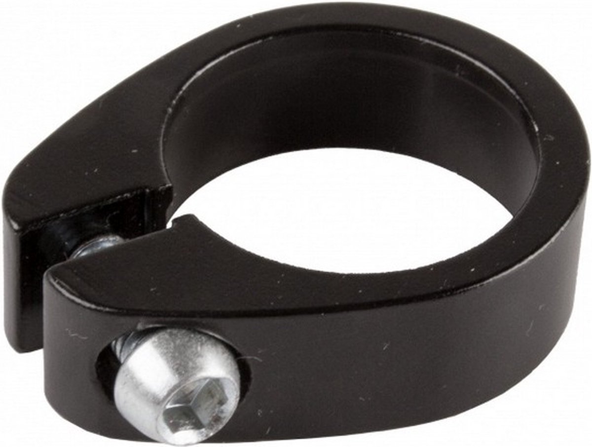 zadelpenklem 31,8 mm aluminium zwart