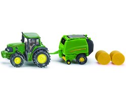 SIKU John Deere Tractor met Balenpers - Speelgoedvoertuig