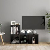 Tv-meubelen 2 st 72x35x36,5 cm spaanplaat hoogglans zwart
