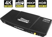 NÖRDIC KVM-103 Switch 2 in naar 1 uit - HDMI 4K60Hz - USB 2.0 - Geschikt voor pc, Xbox en PS5 - Zwart