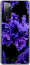 Geschikt voor Samsung Galaxy S20 FE hoesje - Patroon - Bloemen - Paars - Siliconen Telefoonhoesje