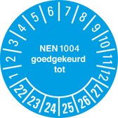 NEN 1004 keuringssticker 22-27, PVC 30 mm - 18 per kaart