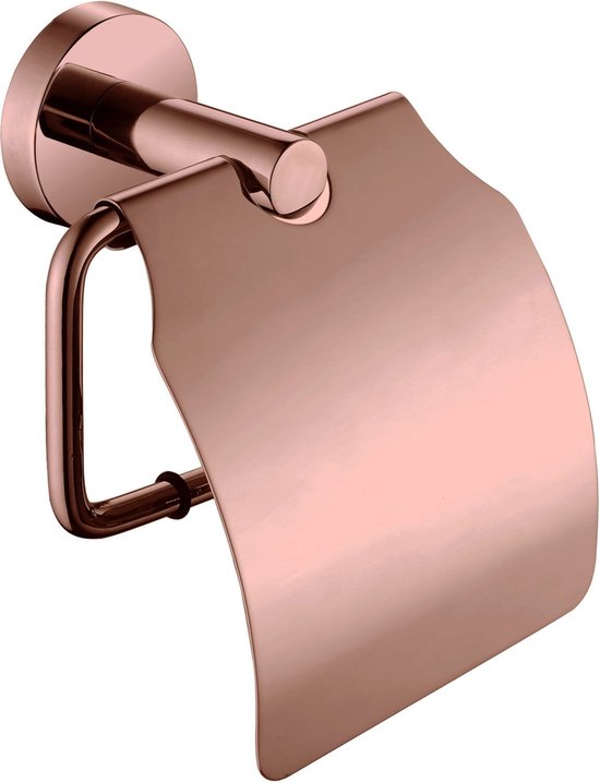 Wc-rolhouder copper Rond met klep