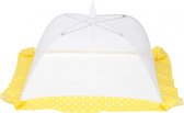 vliegenkap 32 x 32 cm polyester/staal geel/wit
