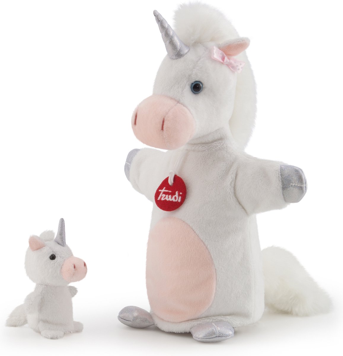 Trudi Handpop Eenhoorn met Baby ca. 29 cm (Maat S) - Trudi