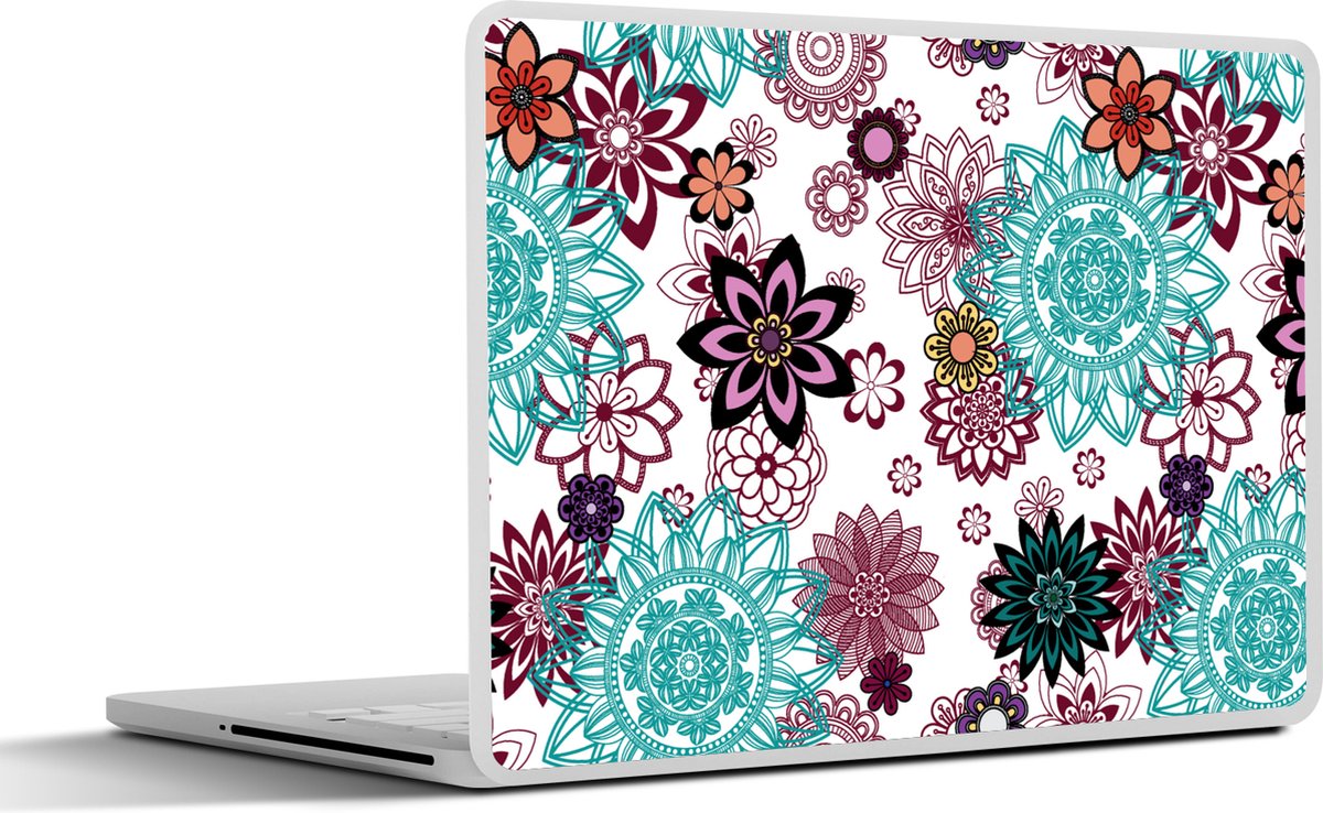 Laptop sticker - 14 inch - Mandala - Bloemen - Patroon - 32x5x23x5cm - Laptopstickers - Laptop skin - Cover