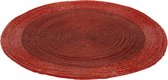 1x stuks placemats/onderleggers rood rond D35 cm - Diner/kerstdiner tafel placemats