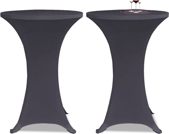 2 st Tafelhoezen stretch met rok 120x60,5x74 cm wit