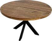 HSM Collection - Ronde eettafel Melbourne - ø130x76,5 - Rustiek mangohout/ijzer