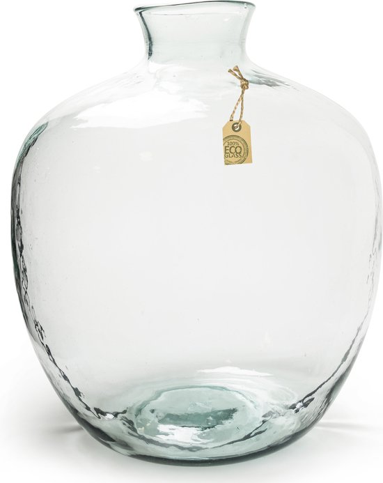 Merchandising identificatie Ineenstorting Transparante grote magnum vaas/vazen van eco glas 45 x 55 cm - Gerecycled  glas -... | bol.com